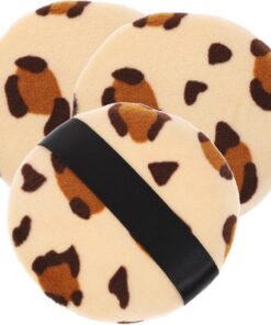 Housoutil 3pièces Houppettes De Maquillage Avec Motif Léopard Outils De Maquillage Pour Filles Poudres Et Fixantes