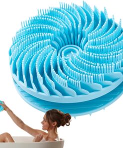 Silicone Body Scrubber - Bath Shower Cleaning Brush Set, 2 In 1 Rotating | Tool Kit, Hygienic Skin Care Use, Soft Flexible Silicone Material Build, Daily Shower Spa Routine Use, Body Cleansi