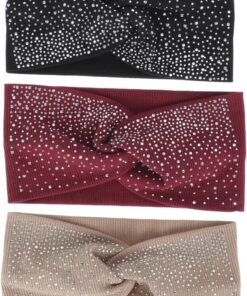 Lot de 3 Bandeaux Yoga Femme en Polyester, Élastiques et Souples, Accessoires Cheveux pour Sport et Soins Capillaires Quotidien