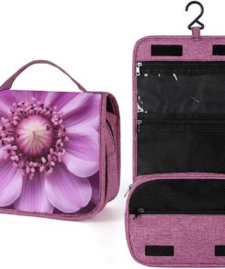 Trousse de toilette violette pour homme et femme, crochet de suspension portable, trousse de maquillage pour accessoires, shampooing, conteneur pleine grandeur, articles de toilette