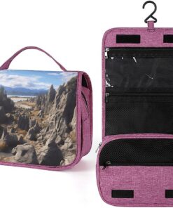Rocks Trousse de toilette scénique pour homme et femme, trousse de maquillage portable à crochet de suspension, trousse de maquillage pour accessoires, shampooing, conteneur pleine grandeur