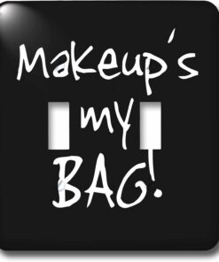 3D Rose lsp_232189_2 Maquillage is my Bag. Maquillage artiste cosmétiques amour texte noir et blanc Double interrupteur à bascule