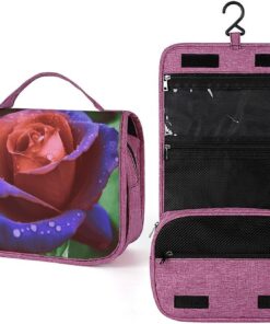 Rose2 Trousse de toilette pour homme et femme, trousse de maquillage portable avec crochet de suspension, trousse de maquillage pour accessoires, shampooing, conteneur pleine grandeur