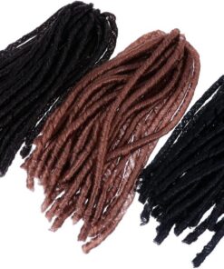OUNONA Lot de 3 Perruques Tresses Creuses Synthétiques Légères 1B/4/27 Mélange Dreadlocks Africaines à Longues Nattes Couvre-Chefs Universels pour Coiffure et Soins Capillaires