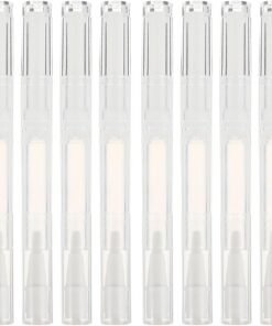 STOBAZA Lot de 10 Tubes Blancs Vides 3ml avec Pinceau, Stylos Rotatifs en Plastique Faciles à Utiliser, Essentiels pour Voyage et Manucure