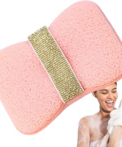 Bath Sponge, Pouch, 4.72x3.35x0.79 inches Foaming Sponge with Drawstring, Travel Cleaning Soap Saver Shower, Gentle Back Scrubber Bag for Body Wash, Bathroom, Women Men