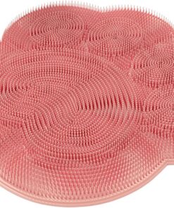 Silicone Scrubber Mat - Shower Foot Washer | Wall Mounted Back Cleaner, Non Slip Suction Cup Fixture, Dead Skin Remover Tool, Upper Body, Home Spa Accessory for Bathroom