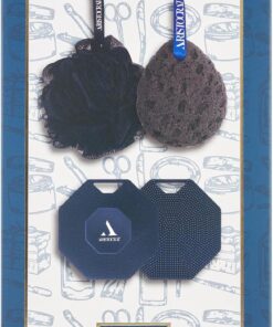 Aristocrat Shower Essentials Set for Men – Shower Pouf, Shower Sponge & Silicone Body Scrubber, Men's Body Wash Accessories, Exfoliating Shower Kit