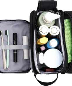 Trousse Toilette Homme Pochette Zippée Imperméable Grande Capacité | Sac Toilette Homme Et Trousse Maquillage Pour Cosmétiques, Rasoir, Crème, D'Affaires, Gym, Hôtel