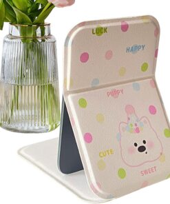 Miroir de Éclairé Miroir Compact Reversible Avec Grossissement Pliable | Outil De Beauté Pour Bureaux Bagages Filles Hôtel Poche Salle De Bain Femmes Studio Coiffeur Avion Chambre