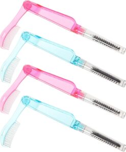 Angoily 4 Pièces Brosse à Cils Pliable Jetable en Plastique Portable, Peigne à Cils Pratique pour Maquillage des Yeux, pour Usage Professionnel Domicile Couleur Aléatoire