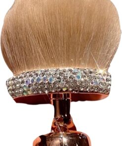 Pinceau mélangeur pour le corps, pinceau de maquillage, outil d'application cosmétique, poils denses doux, poignée en strass pour mélanger la crème solaire, bras, cou, dos, jambes, 9,9 x 6,5 cm