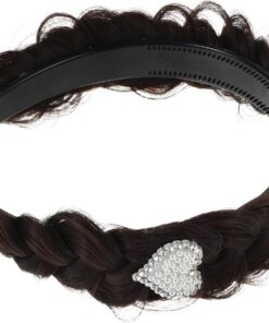 ULTECHNOVO Bandeau Tressé Synthétique Large à Strass Décoratif, Style Queue de Poisson, Accessoire Cheveux Femmes et Filles, Bandeau Coiffure Élégant Multi-usage pour Soins Capillaires