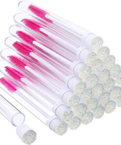 Lot de 60 tubes à mascara - 30 pinceaux vides en diamant - 30 brosses à mascara - Outils de maquillage (110 mm, irisé)