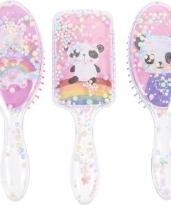 Artibetter Peigne à Cheveux Couleur Aléatoire Panda pour Garçon et Filles, Set de 3pcs, Démêlage Facile, Léger et Portable en Ps, Motif Mignon pour Soins Capillaires
