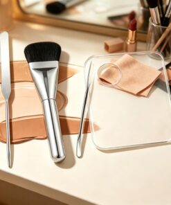 Lot de 4 spatules en acier inoxydable pour palette de maquillage | Kit de spatules multi-usages pour fond de teint, mélange de maquillage