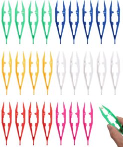 Lot de 30 pinces à épiler en plastique 6 couleurs faites à la main pour loisirs créatifs, projets de fabrication de bijoux, accessoires pour adultes