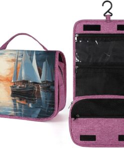 Trousse de toilette pour homme et femme, sac de maquillage portable avec crochet de suspension, trousse de maquillage pour accessoires, shampooing, conteneur pleine grandeur, articles de