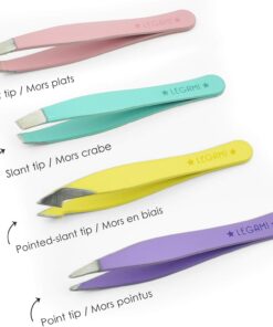 Legami - Bye Bye Frida - Lot de 4 mini pinces à épiler 5 x 0,5 cm en acier inoxydable - Pour atteindre les poils cachés avec la pointe la plus adaptée - Pointe plate, biseautée, pointe pointue