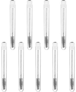 Housoutil Tube à Cils en Nylon Noir 15 Pièces, Baguettes de Maquillage pour Extensions de Cils et Brossage des Sourcils, Style Chapeau Haut, Outil de Couleur Aléatoire Style Aléatoire