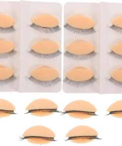 Mannequin pour Extensions de Cils 9 Paires en Silicone à Double Couche | Paupières Amovibles Réalistes, Accessoires de Tête Mannequin, Usage Formation Maquillage