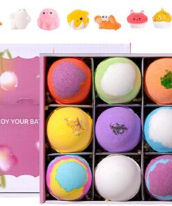 Relaxing Bath Balls, 12-Piece Body Cleanser, 9.25x7.17x2.28 Inches Fizzies with Toys, Bubble Bath Balls, Spa Bathing Fizz with Soothing Formula, Bathing Ball for Home and Travel