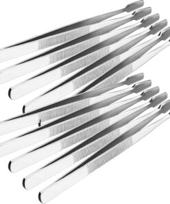 YARNOW 10pièces Pinces à Épiler Acier Inoxydable pour Loisirs Créatifs Timbres Bijoux Cils et Photo Outil Pratique et Léger avec Design Ergonomique