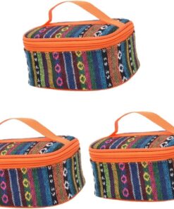 Housoutil Combinaison Étanche De Rangement De Style Ethnique 3 Pièces De Rangement Étanche Poivrière Pochette en Tissu Polyester De Voyage De Rangement pour Outils De Barbecue