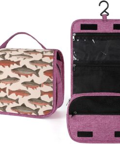 Trousse de toilette saumon pour homme et femme, sac de maquillage portable à crochet de suspension, trousse de maquillage pour accessoires, shampooing, récipient pleine grandeur, articles de