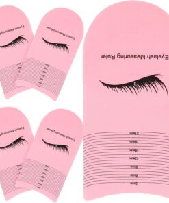 STOBAZA Règles de Mesure des Cils en Plastique Rose Accessoire Professionnel de Beauté Lot de 5 Outil Précis pour Mesurer la Longueur pour Extensions de Cils