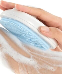 Body Scrubber, Silicone Back Scrub Brush with Soap Holder Bathing Scrubber | Women Family Bathroom Toilet Home Apartment College Dorm Farmhouse Travel, Skin Loofah Massage Shower Strap