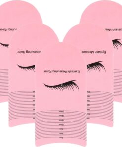 Règles de Mesure des Cils en Plastique Rose, Outil Précis et Facile à Utiliser Lot de 5 Accessoire Essentiel pour Extensions de Cils pour Outils de Beauté