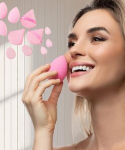 Lot de 12 éponges de maquillage réutilisables sans latex pour application de fond de teint, liquide et poudre