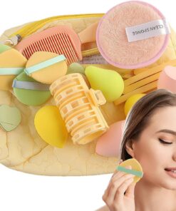 Kit D'outils Cosmétiques Blender De Teint Et Trousse De | Ensemble D'accessoires Cosmétiques Facile Pour Débutants Avec Étui De Organisateur Pour Fille Maman Épouse