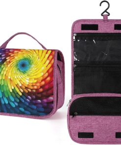 Trousse de toilette arc-en-ciel pour homme et femme, crochet de suspension portable, trousse de maquillage, trousse de maquillage pour accessoires, shampooing, conteneur pleine grandeur