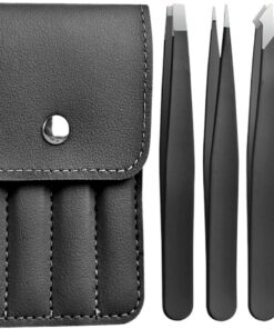 Pince à extensions de cils Embout biseauté de précision antidérapant | Pince à Épiler pour Sourcils pour poils du visage et incarnés, maison, salon, , artistes, femmes et