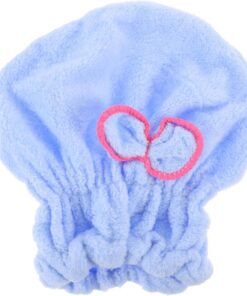 Bonnet de Séchage en Bleu Texture Confortable et Séchage Rapide, Bonnet Élastique pour Soins Capillaires et Lavage Visage Couleur Aléatoire