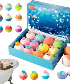 Bath Balls with Toys Inside, Handmade Fizzy Cleanser, Colorful Kit with Compact Build, Fun Utility with Gentle Texture, Bathroom Accessory, Reliable Aid for Kids Boys Girls Kindergarten Play Home