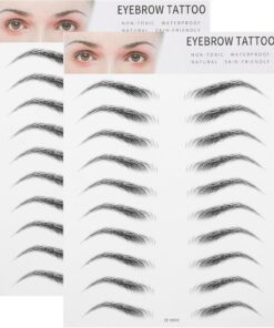 OUNONA 2pièces Lot de Autocollants pour Sourcils Tatouage Style Résistant à Eau Outil de Maquillage pour Femme et Homme