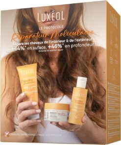 LUXEOL - Coffret Protocole Réparateur Moléculaire Voyage - Routine Complète | Répare la Fibre Capillaire en Surface & en Profondeur - Shampooing (75ml) + Masque & Sérum (50ml chacun) - Fabriqué en France