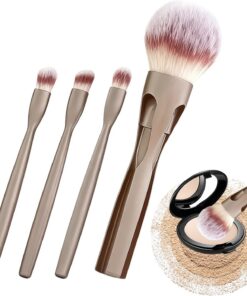 Kit de Pinceaux de 4 En 1 À Poils Magnétiques Doux | Kit De Pinceaux Pour Le Du Visage Et Des Yeux Pour Femmes Adolescents Débutants Maison Fêtes Anniversaire Mariage