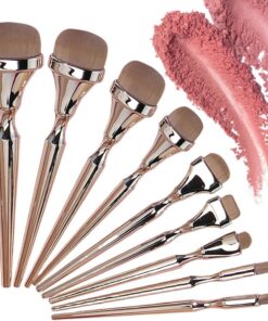 Trousse de Pinceaux de Maquillage 9 Pièces Pinceaux Doux en Fusain | Set d'Accessoires de Beauté Pour Étudiantes Artistes Mariage Salon Maison Festival