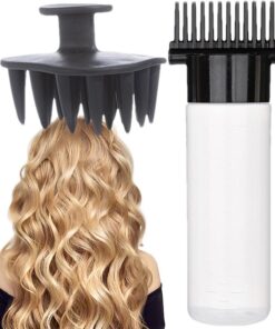 Flacon Applicateur à Peigne pour Racines Peigne Distributeur d'Huile | 180ml Peigne Flacon Multifonction Pour Femmes Soins Capillaires Shampooing Teinture Salons