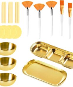 Lot de 23 outils de soins du visage experts - Fournitures esthéticiennes - Comprend des bols mélangeurs - Brosses en éventail - Éponges pour salon de beauté à la maison