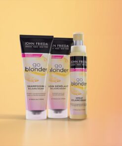 JOHN FRIEDA - Coffret routine capillaire Go Blonder - Shampooing + Soin Demelant + Spray - pour cheveux blonds
