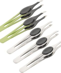 STOBAZA Pinces à Sourcils Coussinets en Acier Inoxydable Couleur Aléatoire Lot de 5 Portables et Faciles à Tenir, Usage Quotidien en Extérieur