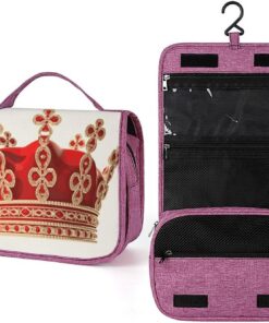 Red Crown Trousse de toilette pour homme et femme, crochet de suspension portable, trousse de maquillage pour accessoires, shampooing, conteneur pleine grandeur, articles de toilette
