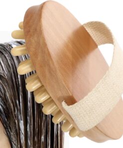 Wooden Bath Brush, Wet Dry Shower Scrubber, Body Massager for Men and Women, Deep Cleaning and, Promotes Circulation, Smooth Skin, Ideal for Home, Dorm, Hotel, Apartment, Spa, Travel