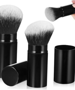 Gatuida 2pièces Pinceau à Blush Rétractable et Pinceau Plat pour Maquillage Voyage avec Capuchon Outils Cosmétiques