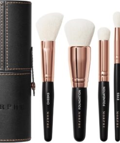 Morphe Rose Away Lot de 6 pinceaux de maquillage pour les yeux et le visage avec poils synthétiques et étui inclus